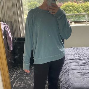 Distressed, lightweight sweatshirt